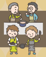 Man cooking illustrations