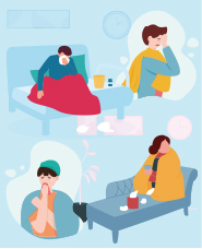 Winter illness illustration collection