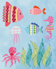 Cute sea creature illustration