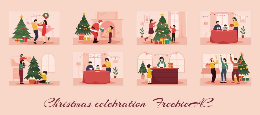 Christmas celebration illustration collection