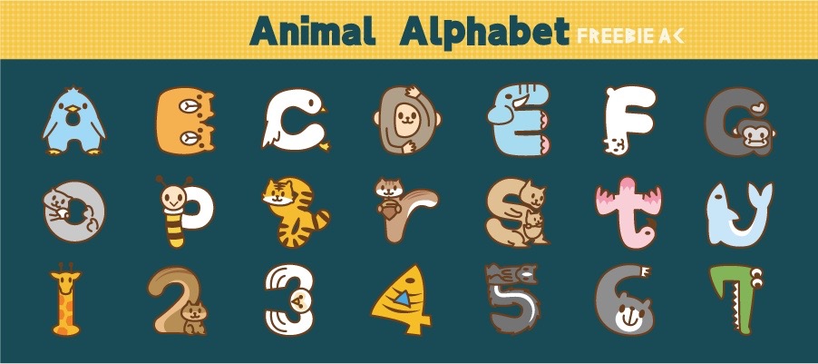 動物字母表的插圖材料