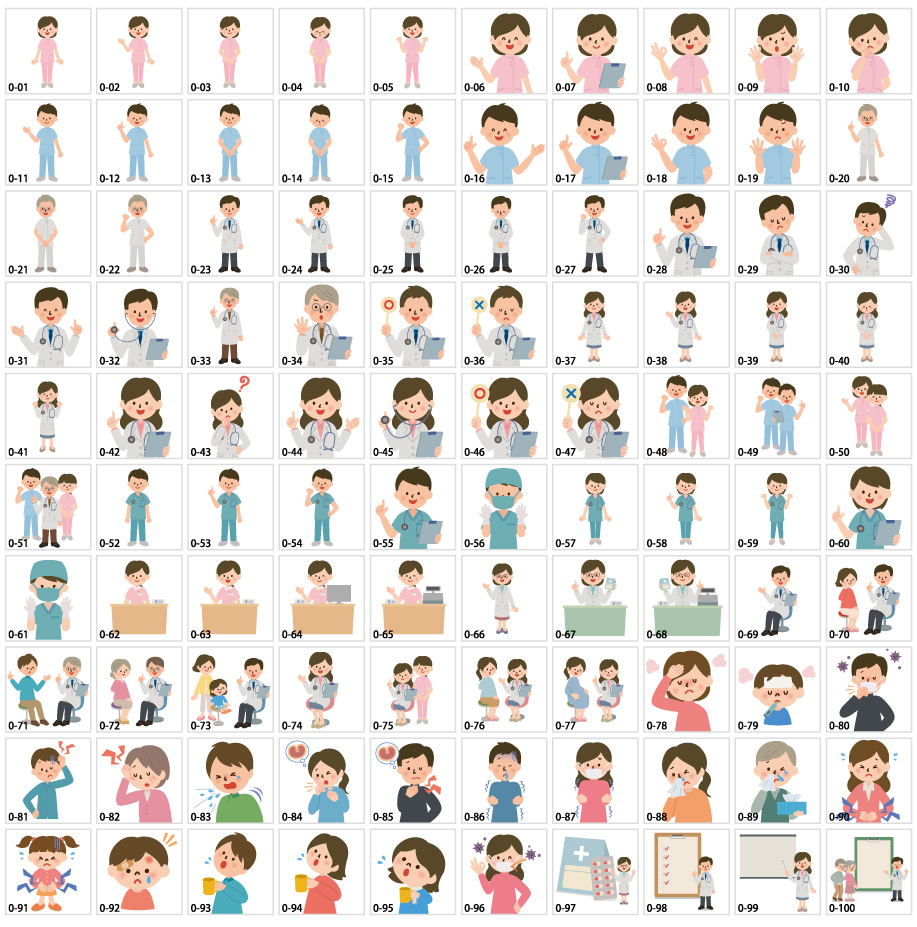 People various illustrations Stock vol.4 medical Hen