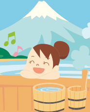 Onsen bathhouse illustration 
