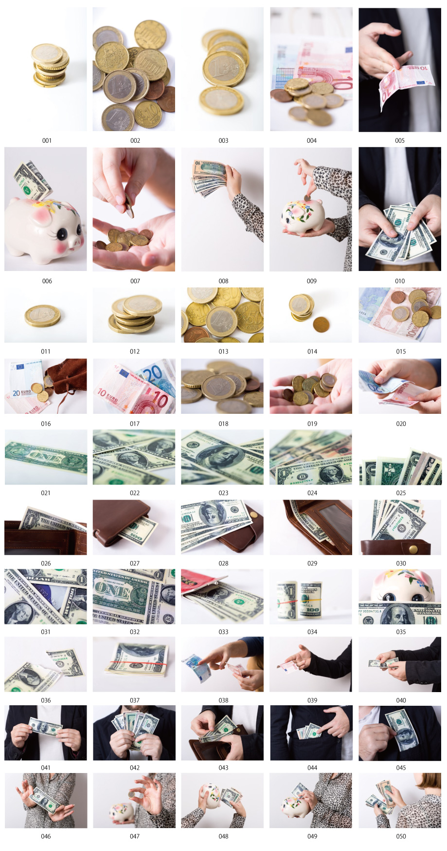 錢圖片素材美元·歐元版