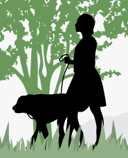 Dog-walk silhouette