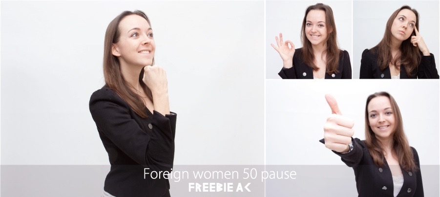 外國女人50構成照片材料