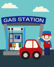 Gas station illustration