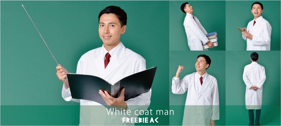 日本人男性白衣寫真素材