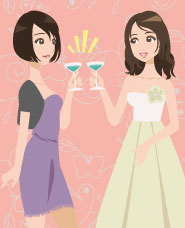 The woman who enjoys a party illustration