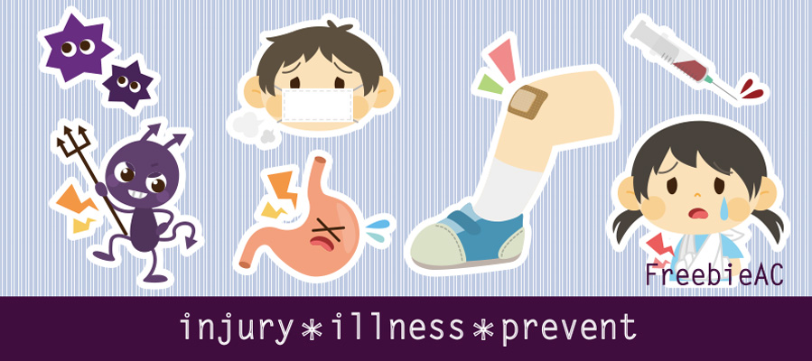 Illness, injury and prevention illustration