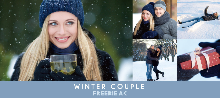 Winter couple Stock Photos