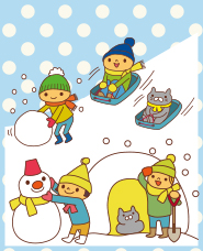 Winter recreation illustration