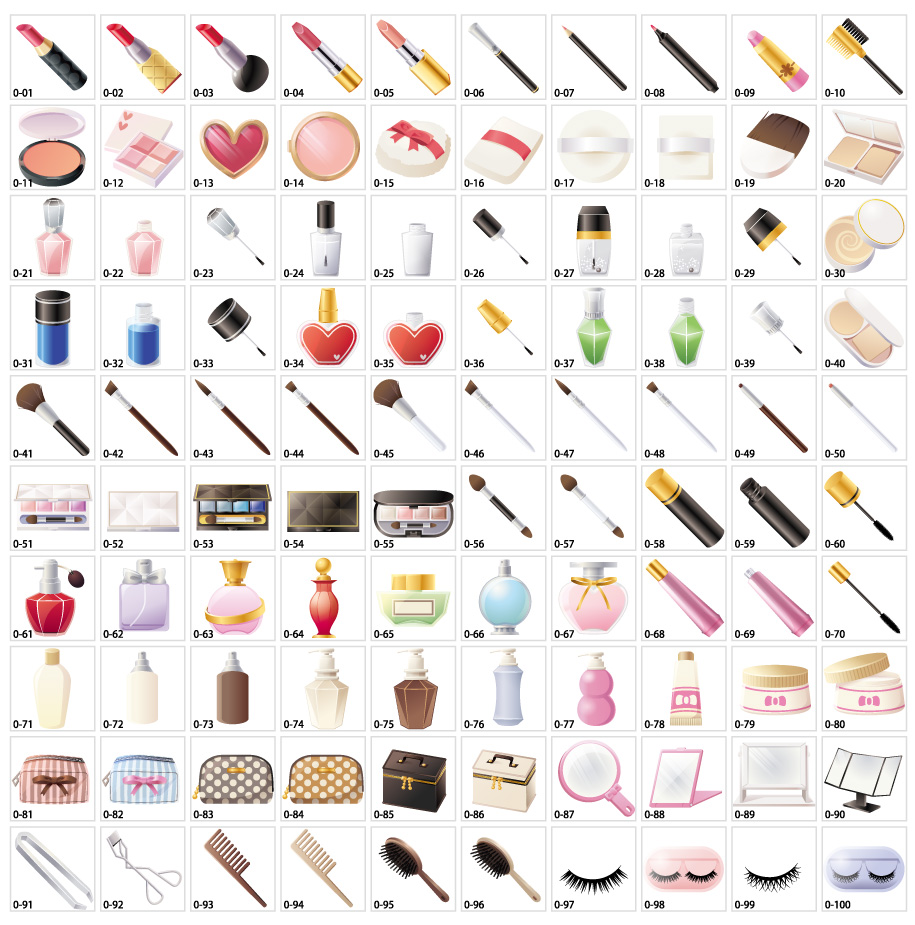cosmetics items Illustration