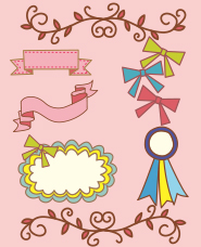 Cute ribbon and frame illustration