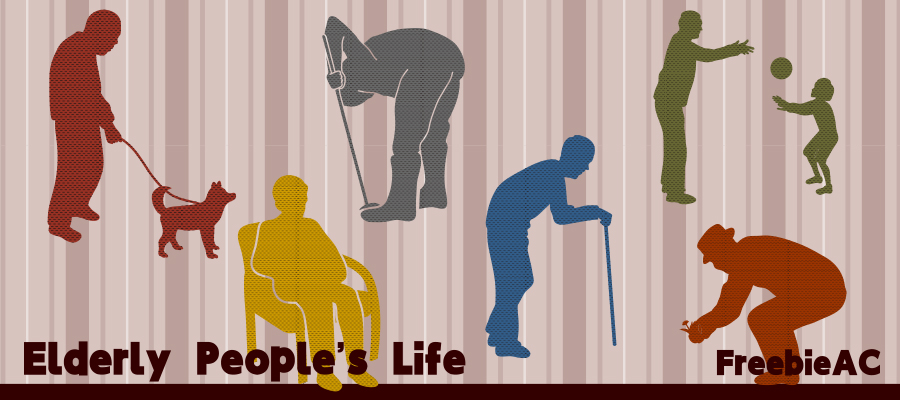 Elderly life silhouette