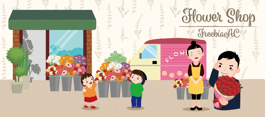 Flower shop illustration