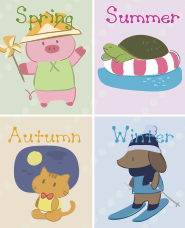 Season animal illustration