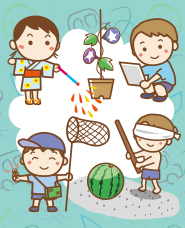 Summer kids illustration
