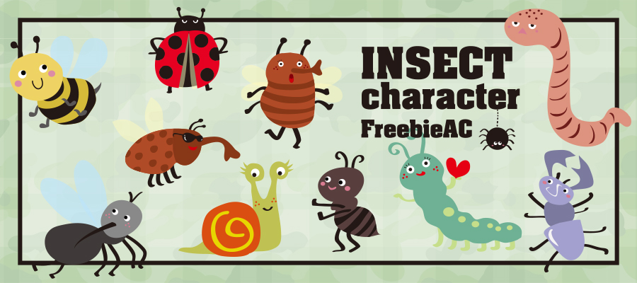 Insect character illustrations
