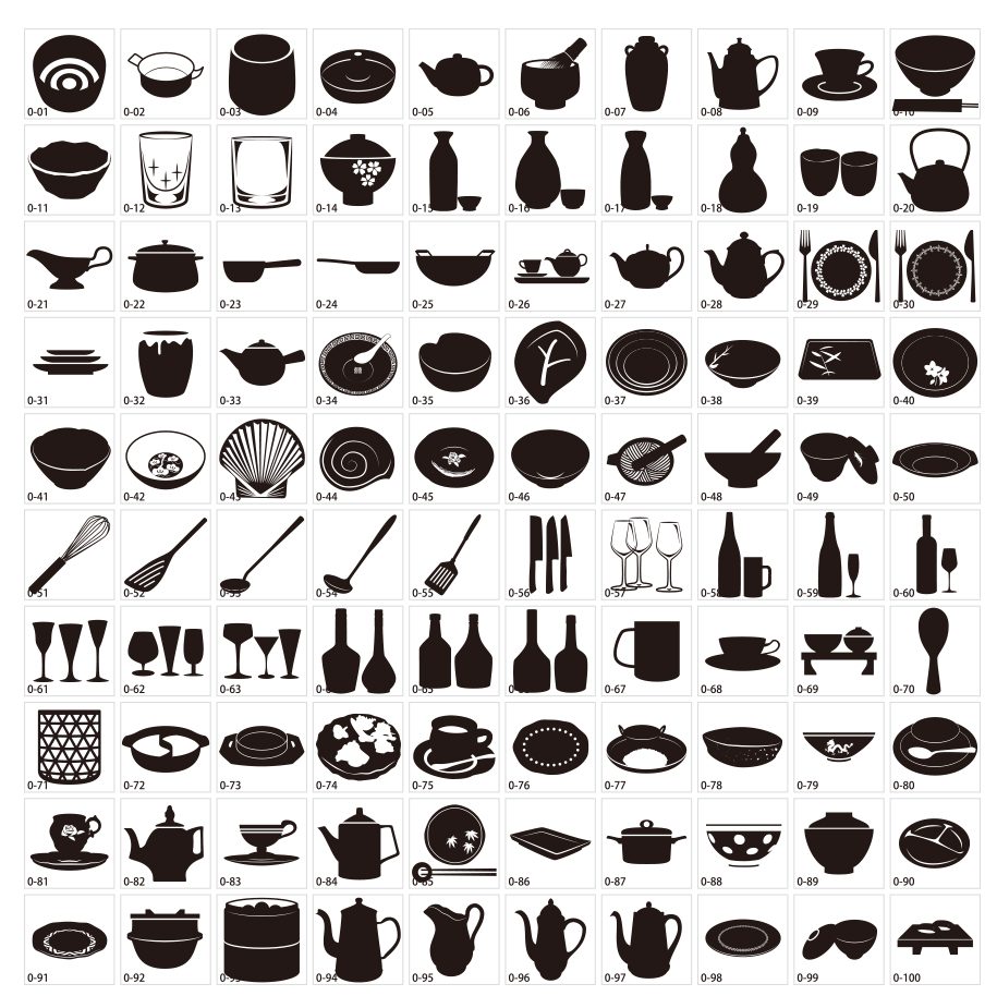 Tableware silhouettes