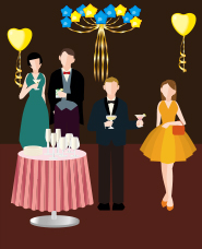 Party scene illustrations