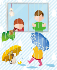 雨風景插圖素材