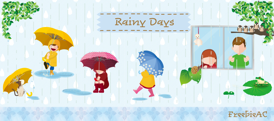 雨風景插圖素材