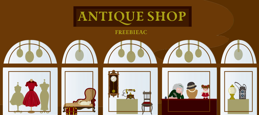 Vật liệu minh họa cửa hàng đồ cổ
