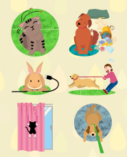 Pet trouble illustration material