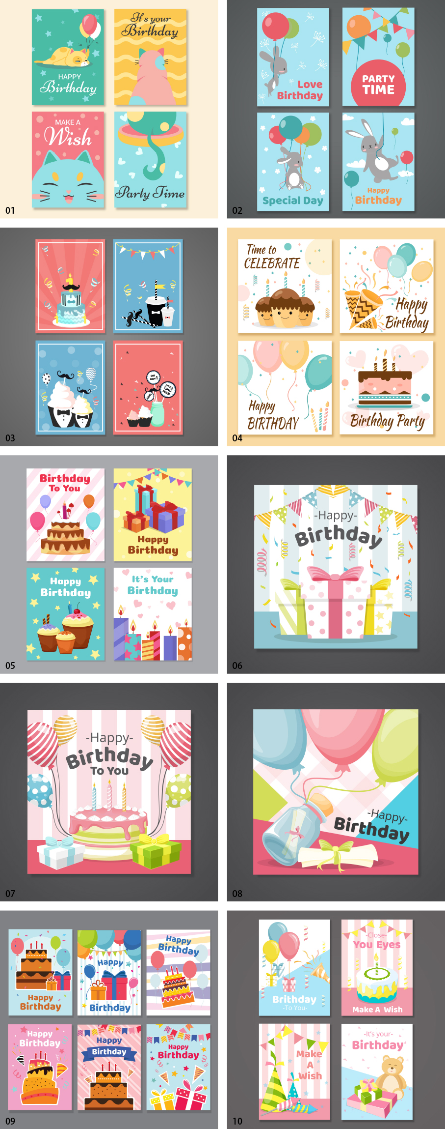 Birthday card template material