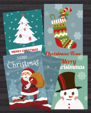 Christmas card template material collection