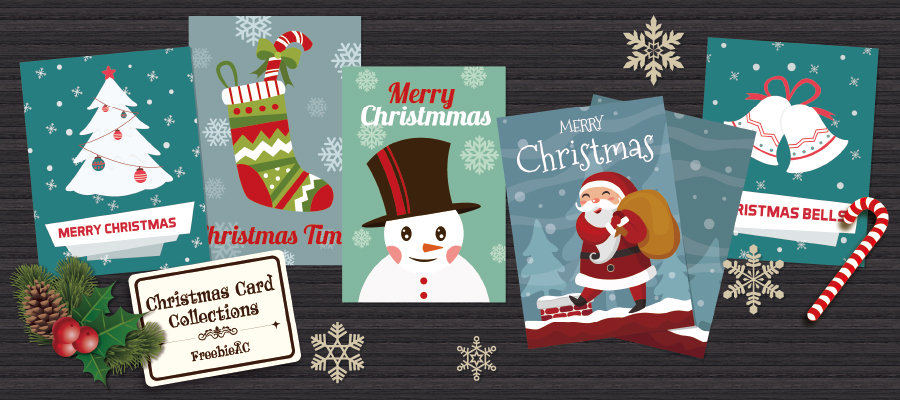 Christmas card template material collection