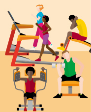 Illustration material of the training gym
