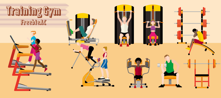 Illustration material of the training gym