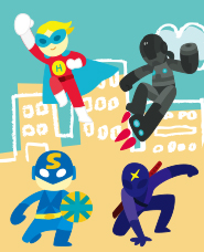 Hero character illustration material