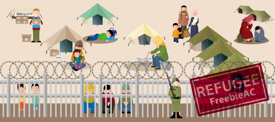 難民のイラスト素材