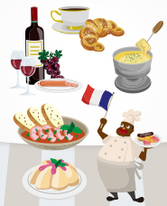 French cuisine illustrations