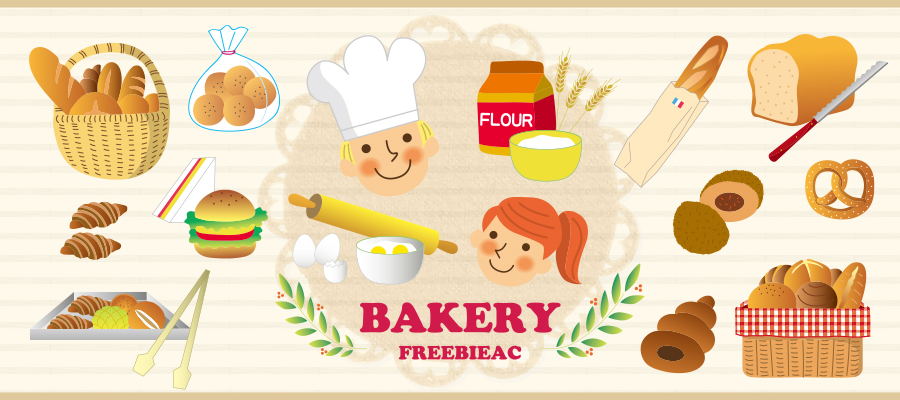 Bakery illustration material