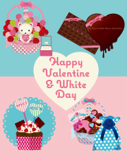 Valentine's Day & White Day illustration material