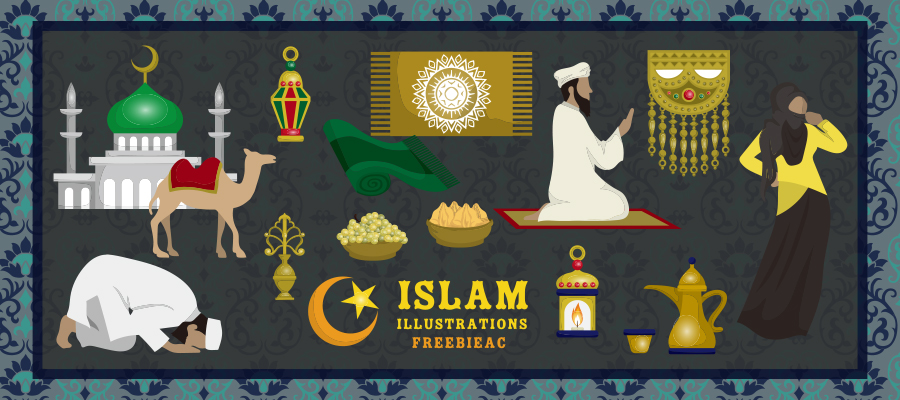 伊斯蘭教的插圖素材