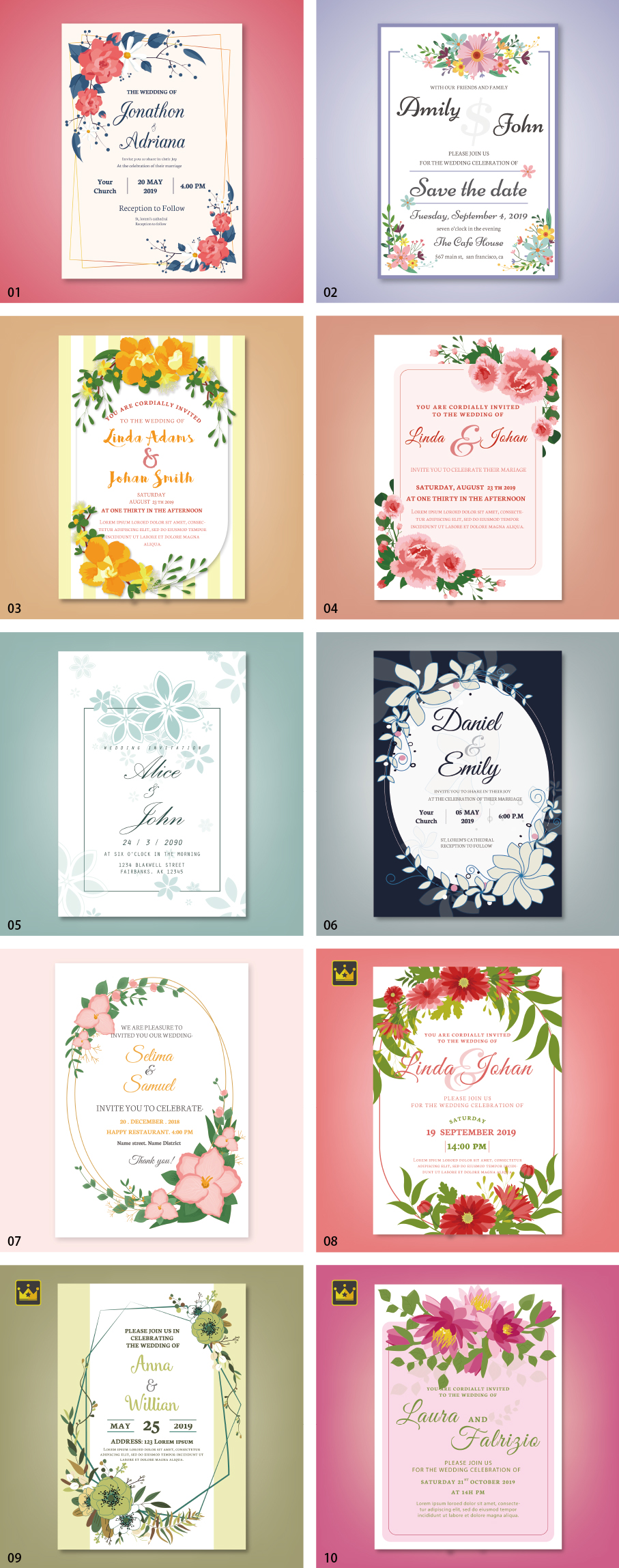 Wedding card template material vol.2