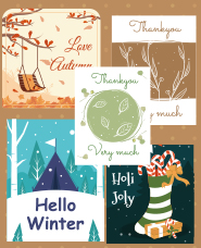 Autumn winter card template