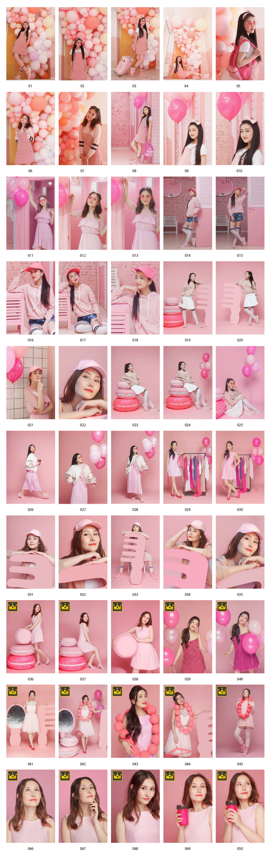 Photo images of the girls in the pink