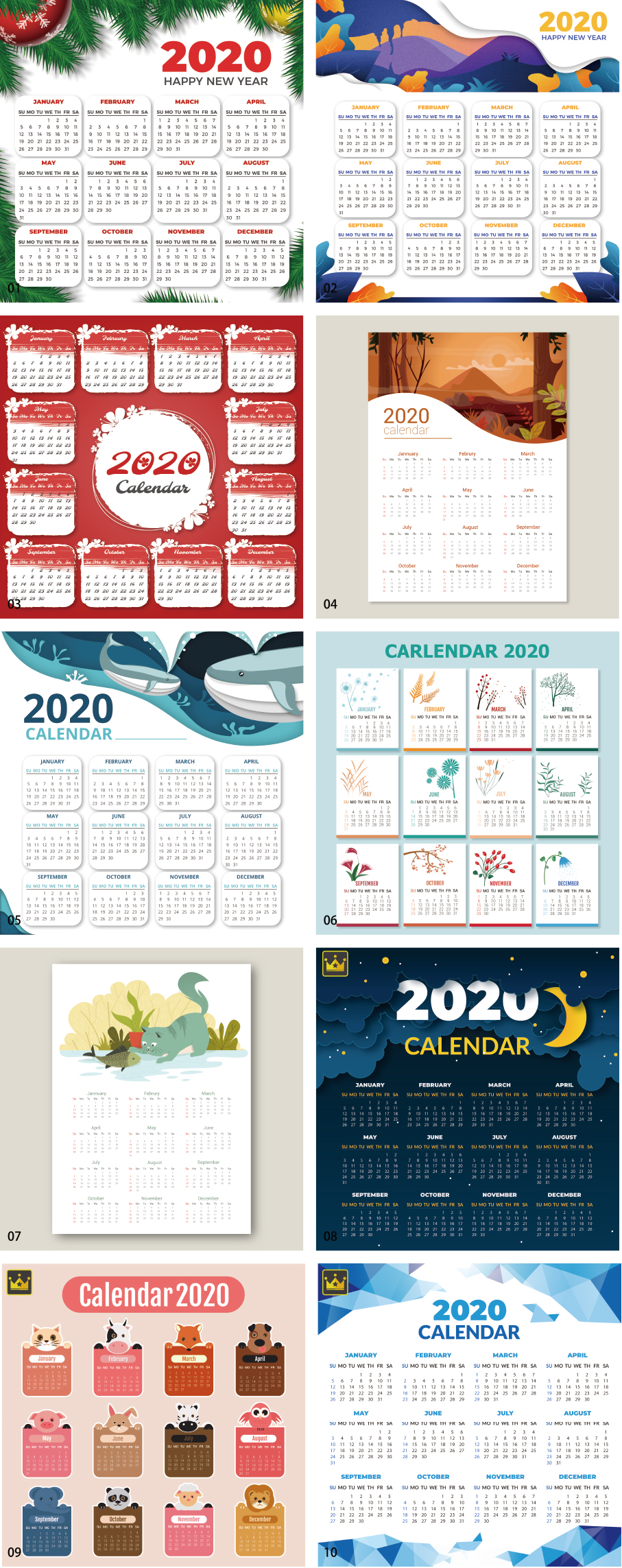 2020年日曆模板Vol.2