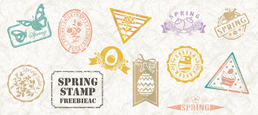 Spring stamp style illustration