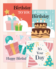 Birthday card template vol.3