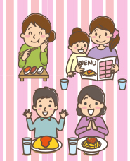 Illustration of eating out and delivery