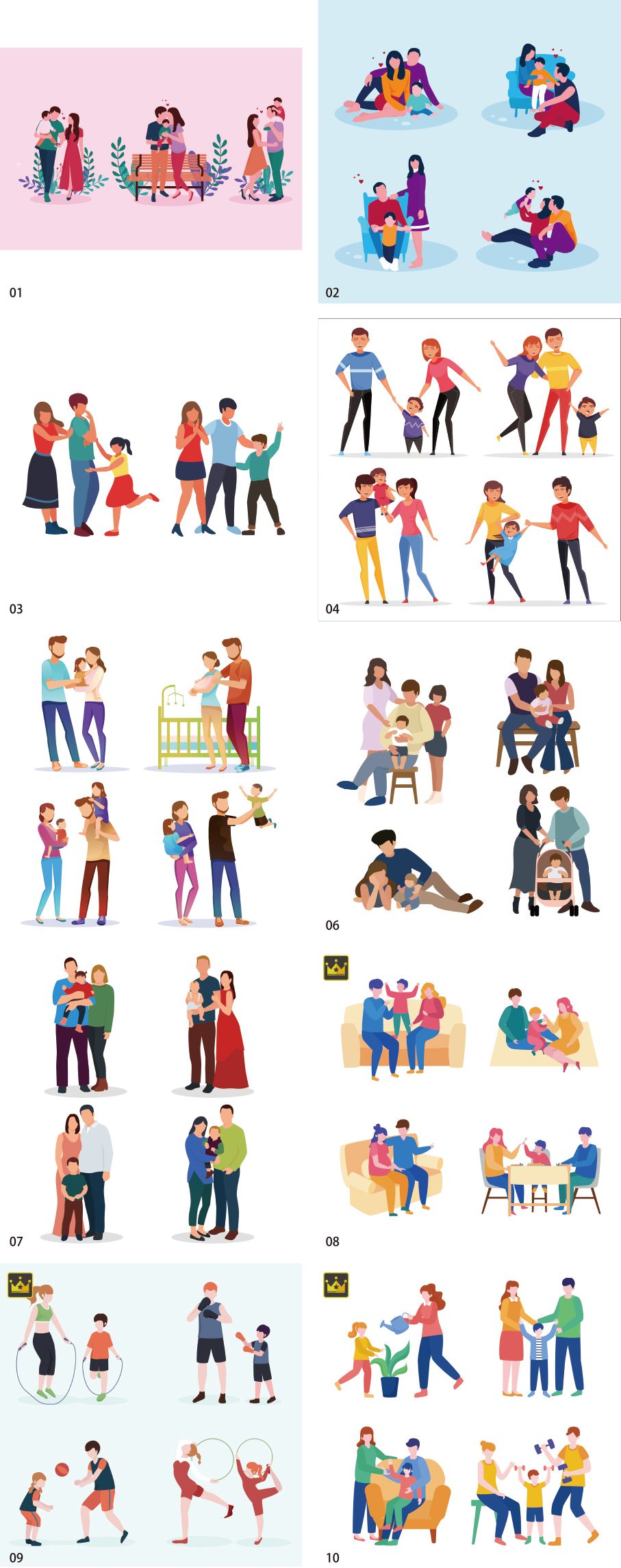 Family illustration collection
