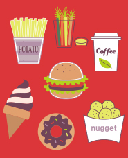 Fashionable fast food illustrations