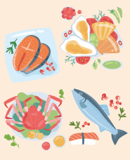Seafood illustration collection